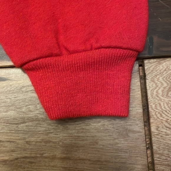 Vintage Jerzees Ugly Red Christmas Sweatshirt Soilder Boy's Applique Size‎ Small - Picture 5 of 6